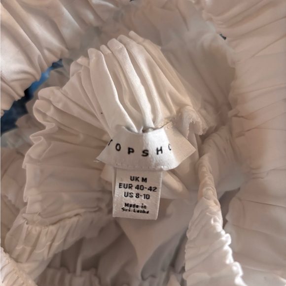 Top Shop White Smocked Ruffle Top— like new- so cute for spring and summer! - Picture 8 of 8